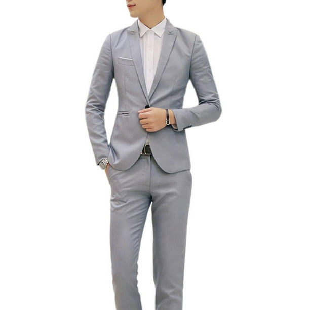 DressU Mens One Button Casual Silm Fit Wedding Party Simple Business Blazer 